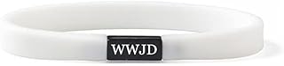 WWJD HWLF Bracelet for Teens Adults,Stainless Steel Rubber What Would Jesus Do Bracelets He Would Love First Wristband Fundraisers Religous Christian Inspirational Jewelry Gifts