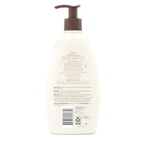Aveeno Tone + Texture Renewing Body Lotion, Fragrance-Free, 18 fl. oz - image 9