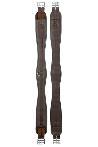 Equinavia Saga Non Slip Long Girth for English Horse Riding - Brown - 52 in