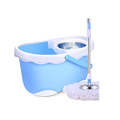 Wischer Set Rotierende Mop - Blau Rotating Mop, Mop Eimer Rotating Mop Startseite Automatische Handfrei Waschen trocknen Edelstahl Fliesen