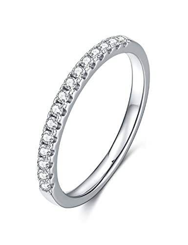 Edenfox Moissante Wedding Engagement Rings for Women, 925 Sterling Silve Ring, Promise Anniversary Ring for Her