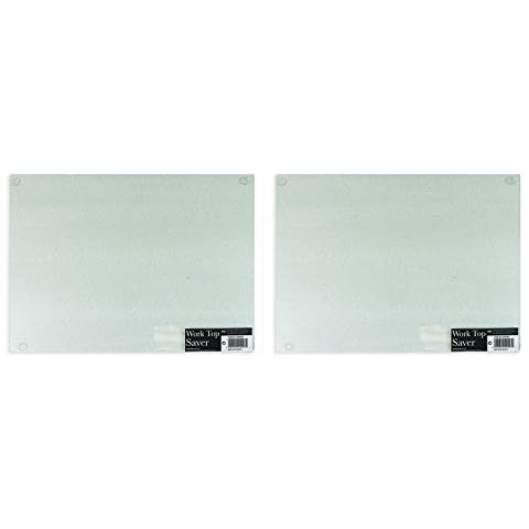 Work Top Saver Chopping Board Glass Surface Protector Place Mat Home 38x28cm Frosted- Set of 2 Cover