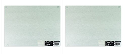 Work Top Saver Chopping Board Glass Surface Protector Place Mat Home 38x28cm Frosted- Set of 2