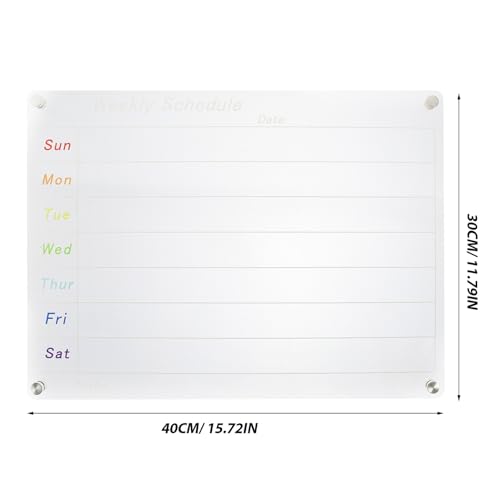 Calendrier hebdomadaire magnétique en acrylique transparent pour frigo - 7