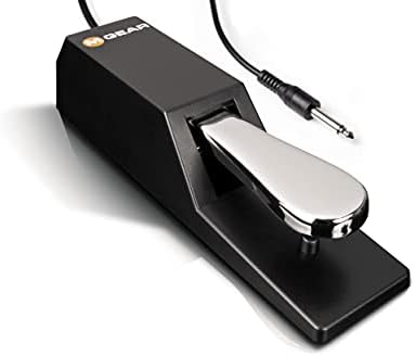 Axus KXS01 Rocket Height Adjustable Portable Folding Keyboard Stand - Black & M-Audio SP-2 - Universal Sustain Pedal with Piano Style Action, The Ideal Accessory for MIDI Keyboards, Digital Pianos