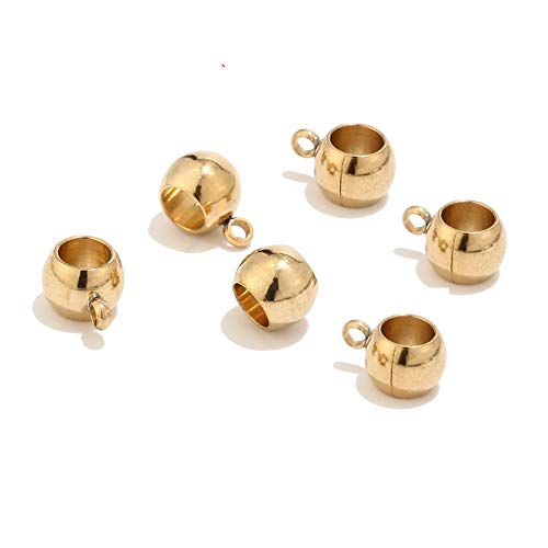 BOSAIYA PJ1 10pcs / lot doré Ton en Acier Inoxydable Bail Perles de Caution Spacer avec Support de Charme Coulissant pour la Fabrication de Bijoux Tl0612 (Color : 8mmx5mm)