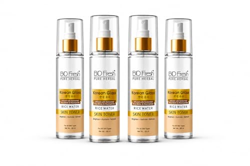 Image of BIOFRESH Korean Glass Skin Rice Water Toner with Niacinamide - Brightening, Hydrating & Pore Refining Face Toner for Glowing, Smooth & Radiant Skin - Paraben-Free, All Skin Types, (Pack of 4)