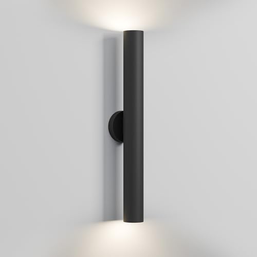 Caiselee 27.6 Inch Long Cylinder Outdoor Wall Lights, Up Down Integrated LED Exterior Lighting Fixtures, IP65 Waterproof Aluminum Modern Porch Light Wall Mount Sconces for House Garage Patio Entrance by Caiselee - Used condition - Image 8