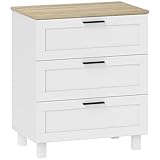 CHARME MODERNE : Avec son plateau supérieur à effet bois chaleureux et sa finition blanche texturée agrémentée de poignées noires élégantes, ce meuble de rangement insuffle une touche de modernité rafraîchissante à tout espace.