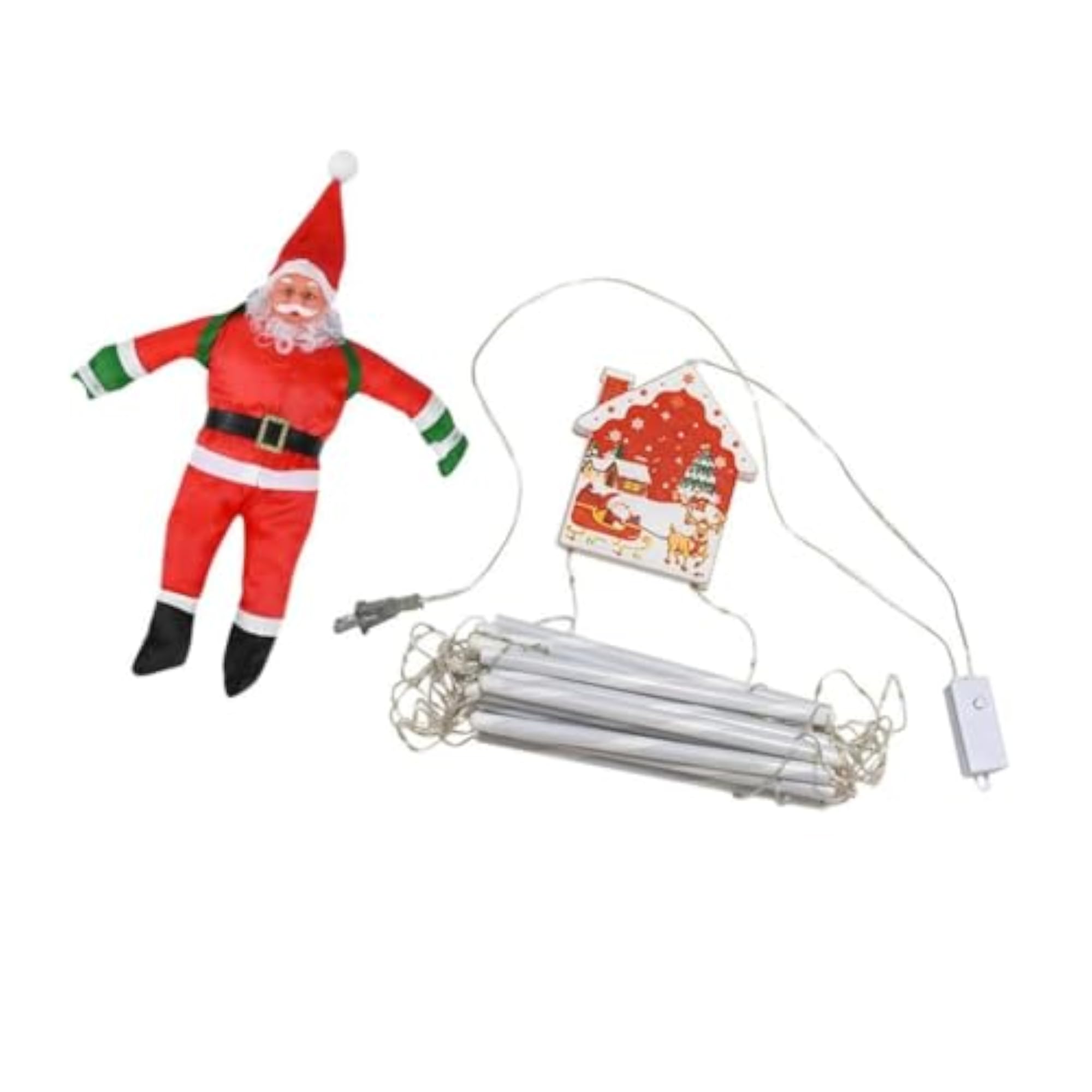 Christmas Lights Ladder Shape Decor for Backyard