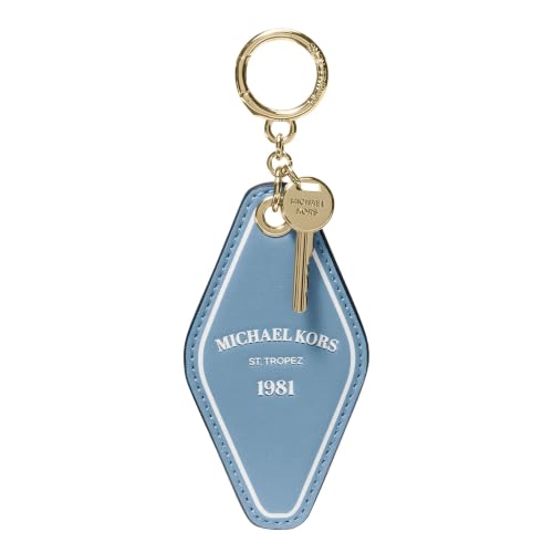 Michael Kors Women's Novelty Hotel Key Charm, Gold-Tone Hardware/Leather, Chambray