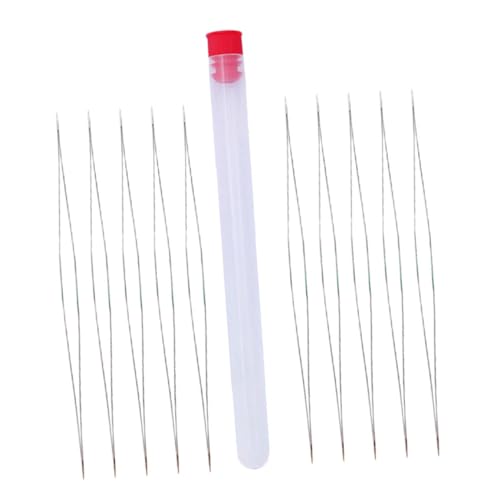 BEBEMOKO 12.6cm Long Straight Beading Thread Needles Set Storage Bottle DIY Jewelry Making Tools for Sequin Beads Needle