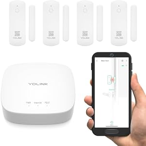 YoLink LoRa Smart Door Sensor Starter Kit: – 1/4 Mile Open-Air Range, Door Left-Open Reminders,5 Years Battery Life, SMS/Text, Email & App Alerts, Alexa, IFTTT, Home Assistant