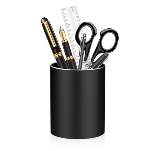 MYHOGOOD Pen Holder Pencil Holder for Desk, Metal Pen Pots, Makeup Brush Holders, Pencil Cup Organizer for Desk, Office, School, Home (Black)