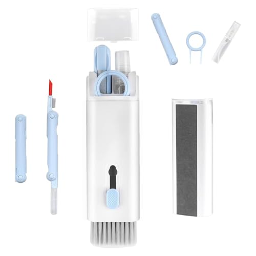 Image of 7 in 1 Multi-Function Laptop Cleaning Brush /Keyboard Cleaning kit /Gadget Cleaning kit Gap Duster Key-Cap Puller for Laptop,Monitor,Keyboard and Earphones with Spray Bottle