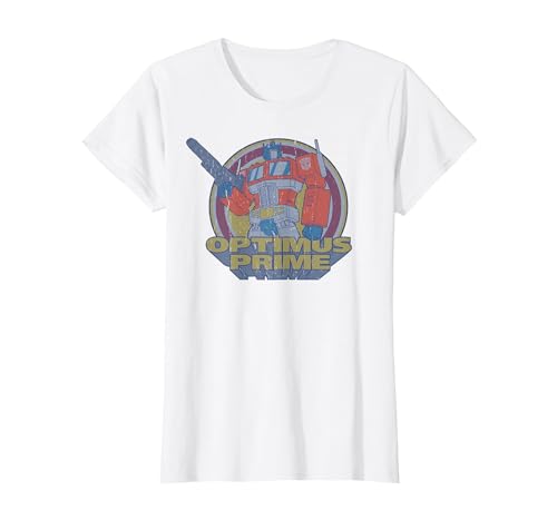 Transformers Optimus Prime Retro Portrait T-Shirt, Women, White, XX-Large