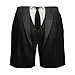 Men's Fashion Casual Swimming Trunks Quick Dry Beach Shorts with Elastic Waist and Pockets Black Tie Tuxedo