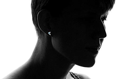 DECADENCE Rhodium Sterling Silver Created Opal Stud Earrings for Women | Multi Style Turtle Dolphin Star Fish Heart Butterfly Infinity Studs | Blue Green Turquoise Topaz Yellow Pink Ruby2