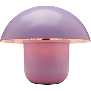 Kare Design Lámpara de Mesa Mushroom, Violeta, Redonda, Forma de Honga, Altura 27 cm, Luz Decorativa, Decoración para Sala de Estar, sin Bombilla Incluida