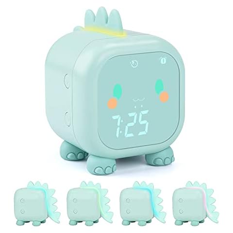 AZALEE Reloj Despertador de Dinosaurio para Niños Infantil con Luz de Noche 2 Alarmas Cover
