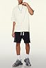 KAMISIGA Men's T-Shirt Cotton T-Shirt Oversize Round Neck T Shirt for Men Women Washed and Aged Sweatshirt Black #4