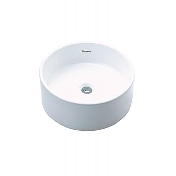 PARRYWARE CELICO Series Table Top WASH BASIN (White) | 430x430x160mm, Round | Ceramic Basin/Sink for Bathroom, Living Room | Table/Counter Top | C848G46