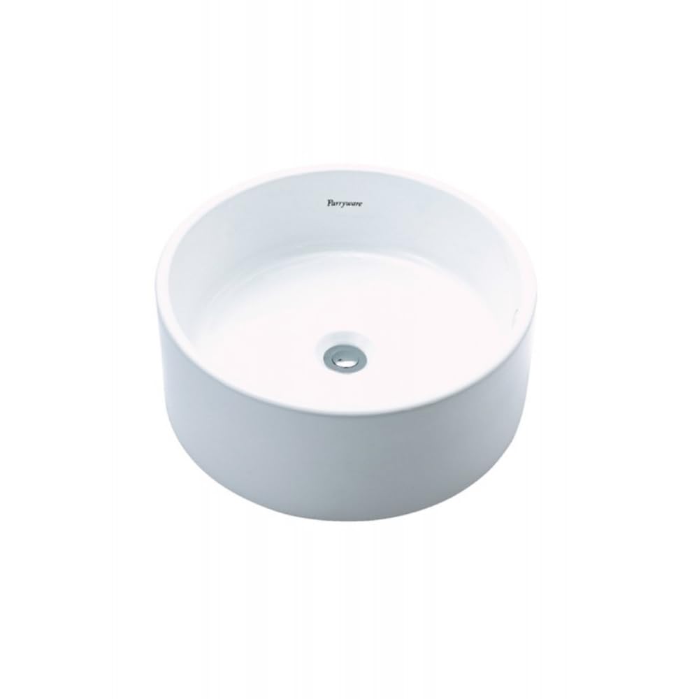 PARRYWARE CELICO Series Table Top WASH BASIN (White) | 430x430x160mm, Round | Ceramic Basin/Sink for Bathroom, Living Room | Table/Counter Top | C848G46