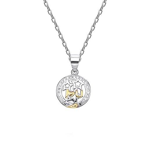 Colloque de collier pour femmes en argent sterling or jaune