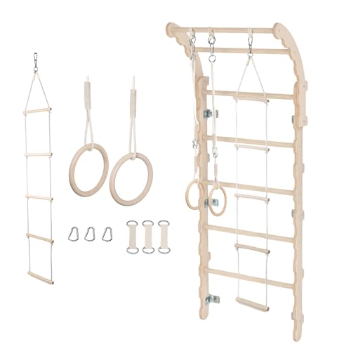 MAMOI® Klettergerüst Indoor, Sprossenwand für kinderzimmer, Turnringe...