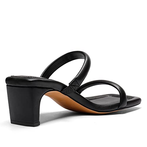 DREAM PAIRS Women's Square Toe Heels for Women Two Strap Open Toe Low Block Chunky Heels Sandals Dress Pumps Shoes3