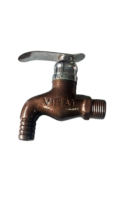 Kuldeep Kapoor Sanitary 1 Bib Cock Taps Compatible for Washing Machine, Bathroom, Toilet Hose with Teflon Tape and Wall Flange