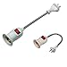 YCSSSD E27/E26 Plug in Light Socket Adapter,Light Bulb Socket Adapter Extender, Flexible Neck Extension Lamp Bulb Holder Converter with Independent Switch Control.(1PACK)