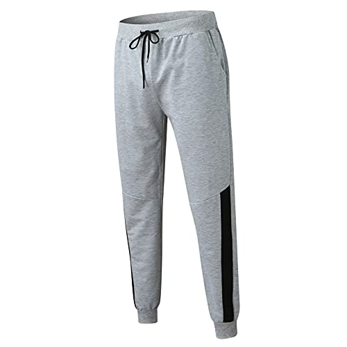 MYNKYLL Calça masculina slim fit atlética masculina moletom com bolsos ioga joggers cintura média ca