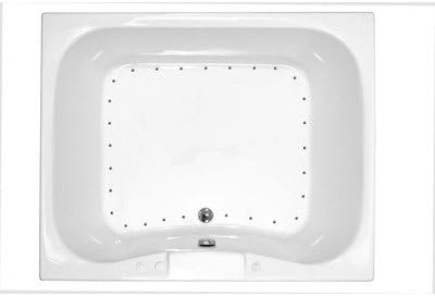 4860NAL Dominica 60" x 48"" Rectangular Air Tub Drain Location: Left, Finish: White, Trim Finish: Polished Chrome