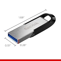 SanDisk Ultra Flair USB 3.0 Flash-Laufwerk 32 GB (robustes und elegantes Metallgehäuse, Passwortschutz, 150 MB/s Lesen) Schwarz – Ansicht 2