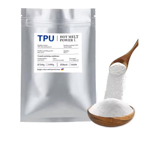 DTF Powder 500G/1000g White Digital Transfer Hot Melt Adhesive Pretreat Powder for DTF Printer Direct Print on All Fabric (500g)