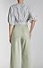 O A T New York Womens Contemporary Cropped Wrap Top, Comfortable & Designer Clothing Shirt, Green Stripe, Large