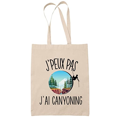 Planetee Sac Tote Bag J'peux pas Canyoning beige