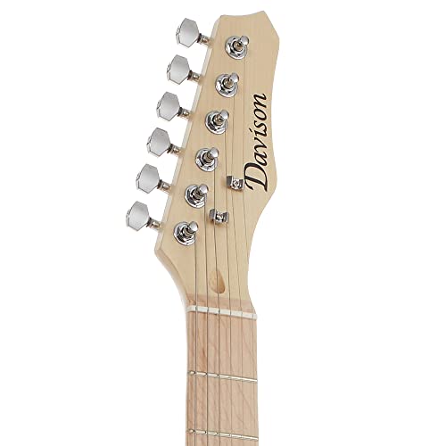 Davison Guitars Full Size Electric Guitar With 10-Watt Amp, Black - Right Handed Beginner Kit With Gig Bag And Accessories #TOP3