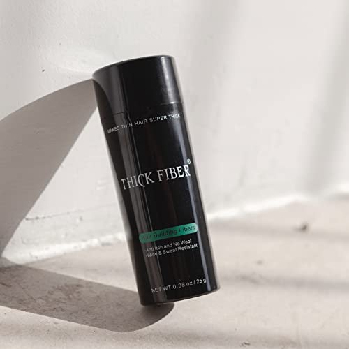 THICK FIBER Hair Fibers for Thinning Hair & Bald spots (AUBURN) - 25g Bottle - Conceals Hair Loss in Seconds - Hair Powder for Women & Men
