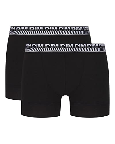Dim 3D - Boxer - Uni - Lot de 2 - Homme - Noir - Large (Taille Fabricant: 4)
