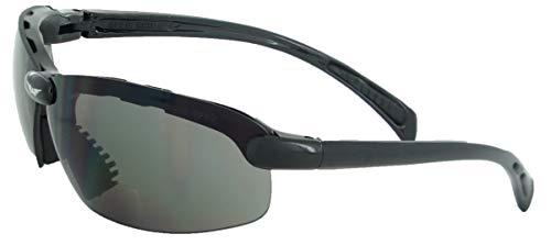 Global Vision C-2 Bifocal Safety Glasses 1.5 Magnification Smoke Lens Black Frames Z87.1+