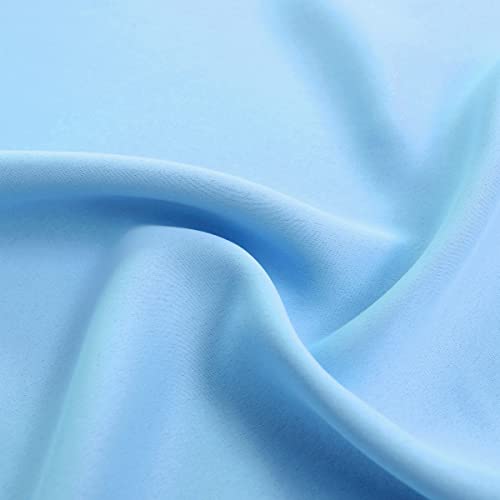 Sofjagetq Light Blue Blackout Curtains 84 Inch Length 2 Panels Set - Double Layers Blackout And Sheer With Lace Hem Window Curtains & Drapes For Kids/Girls Bedroom Living Room Nursery, 2 Pcs #TOP7