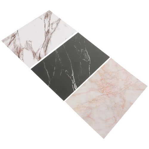 Hemobllo Fondos de Fotografía Reutilizables Diseño de Mármol Tamaño Pequeño Patrón Resistente y Liviano Ideales como Fondo para Fotografía de Alimentos Joyería y Productos Set de 3