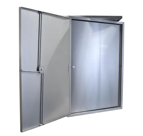Double Door Ex-Large Stainless Steel Narcotic Cabinet (30"H X 22"W X 12"D)