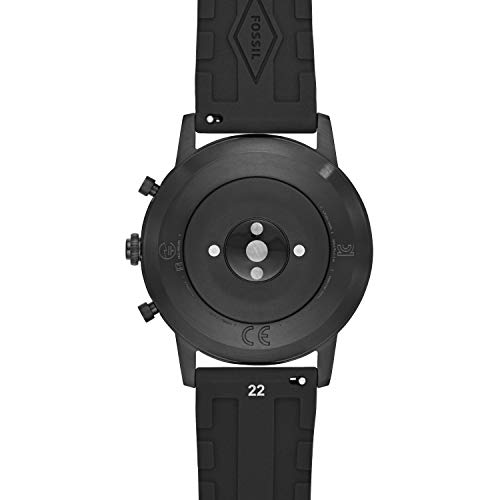 Fossil Men's 42Mm Collider Stainless Steel And Silicone Hybrid Hr Smart Watch, Color: Black (Model: Ftw7010) #TOP3