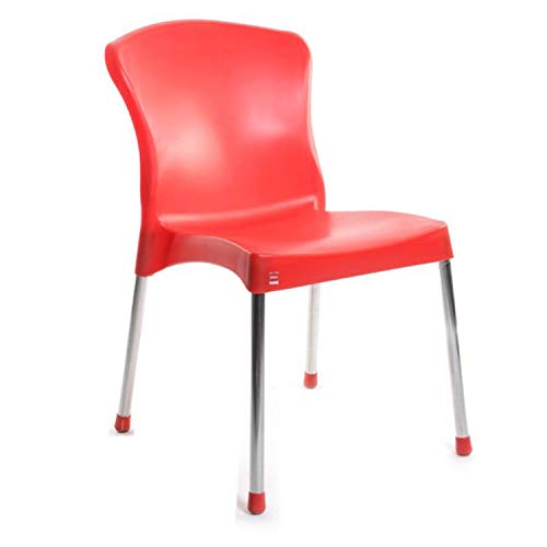 Image of Cello Milano Cafeteria Set of 4 Chairs (Red) | Strong and Durable | Easy to Clean | Chair for Living Room, Bed Room, Kitchen, Office Room, Outdoor | 3 Years Warranty