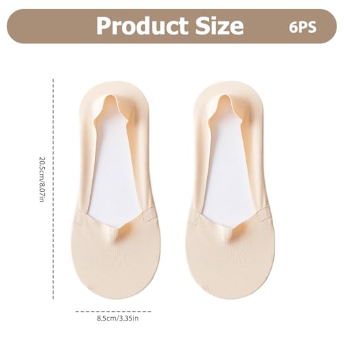 6Pairs No Show Socks Nonslip Invisible Socks Sweat Absorbent Low Cut Socks Breathable ＆ Comfortable Cooling Ice Silk Liner Socks for Flats High Heels Invisible Socks for Women No Show Socks Flat Socks2