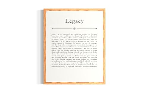 Legacy Inspirational Family Definition Wall Art Office Decor Positive Affirmation