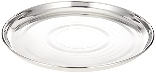 راج طبق فضي الملمس من الستانلس ستيل، 28 سم، STCP12، طبق عشاء، طبق تقديم، طبق ارز